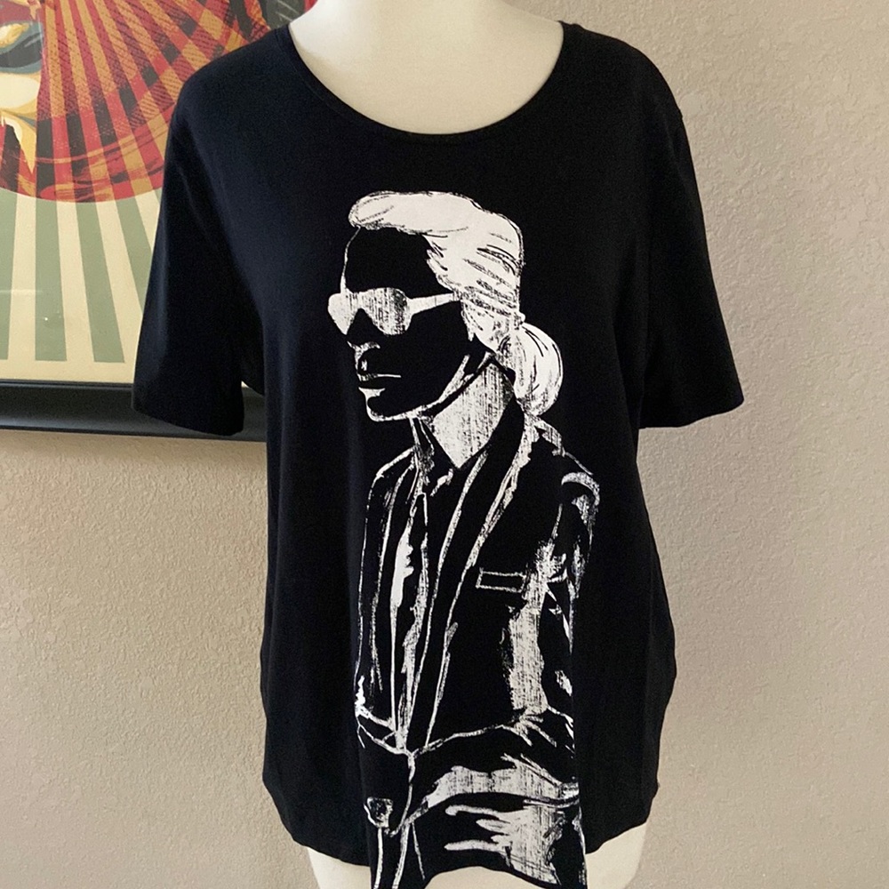 Karl Lagerfield black blouse size L